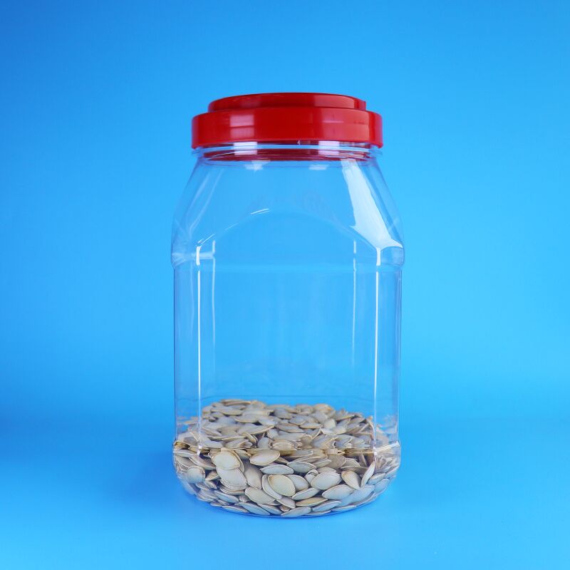 Χωρίς BPA 2100ml χωρητικότητα PET πλαστικό βάζο με βρόχιο καπάκι για αποθήκευση γλυκών και μπισκότων