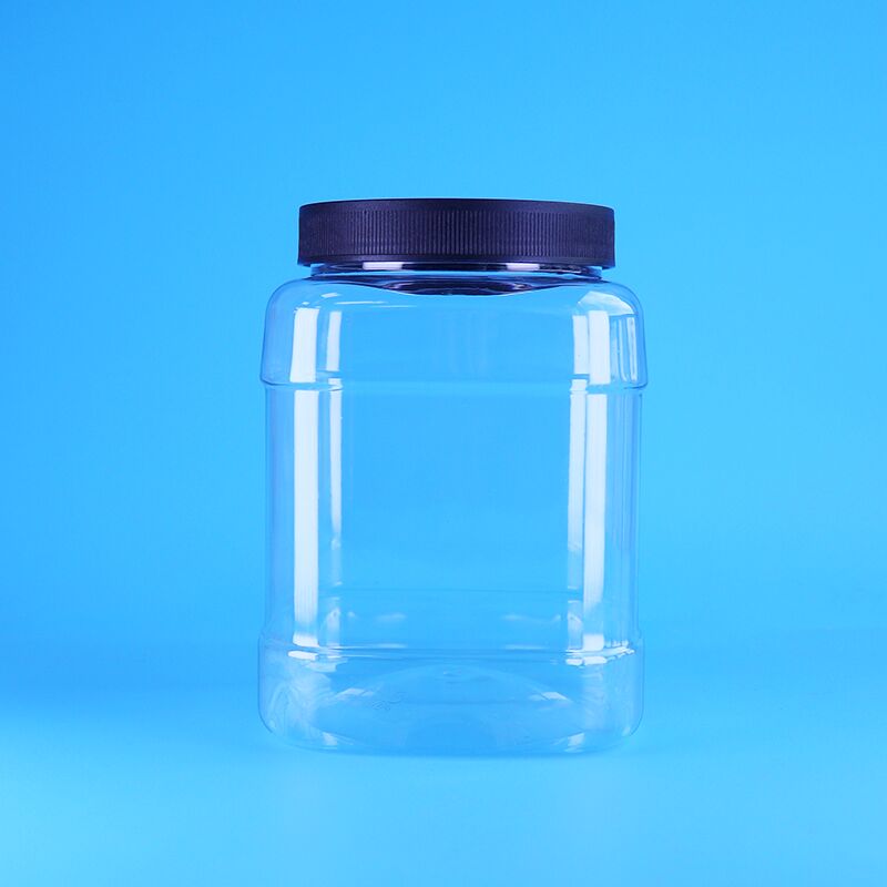 Custom Square PET Plastic Jar with Screw Flat Lid - BPA Free Food Storage Solution