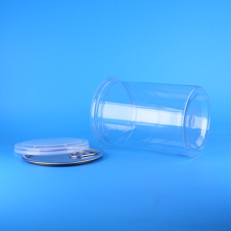 Διαρκής τροφική ποιότητα PET Διαφανή δοχεία Αποθήκευση κέικ μπισκότα Καραμέλες με εύκολο ανοιχτό καπάκι