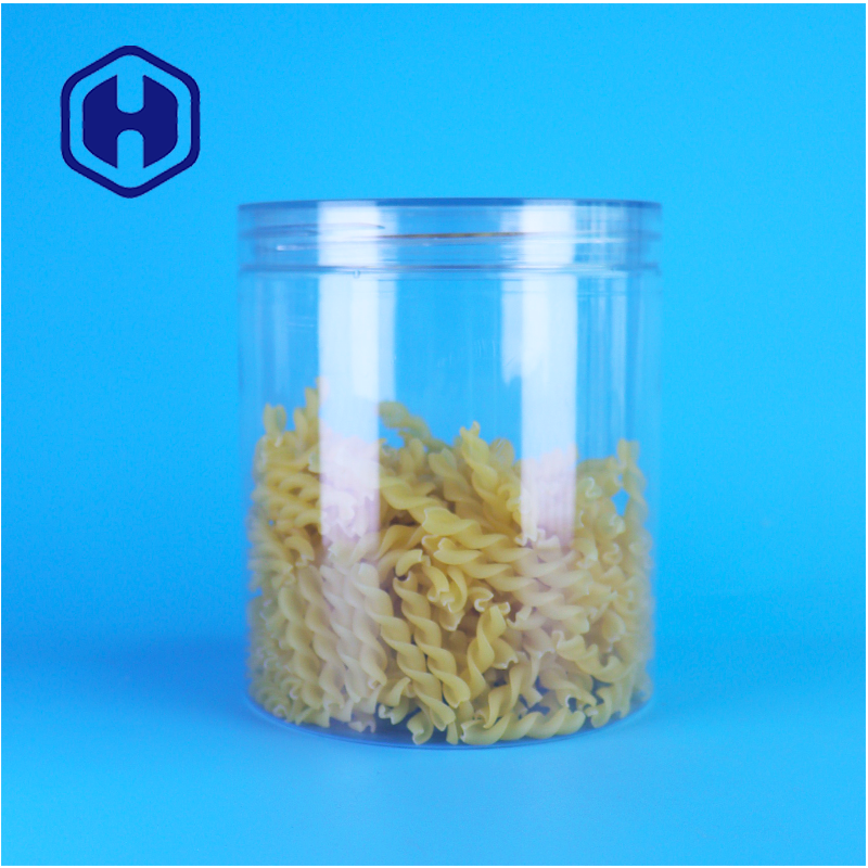 Απαλλαγμένο από BPA Διαφανές βίδα Πάνω Κεπάκι PET Custom Jar Για ξηρά τροφή κατοικίδιων ζώων Κέικ ξηρά φρούτα Τροφή συσκευασία