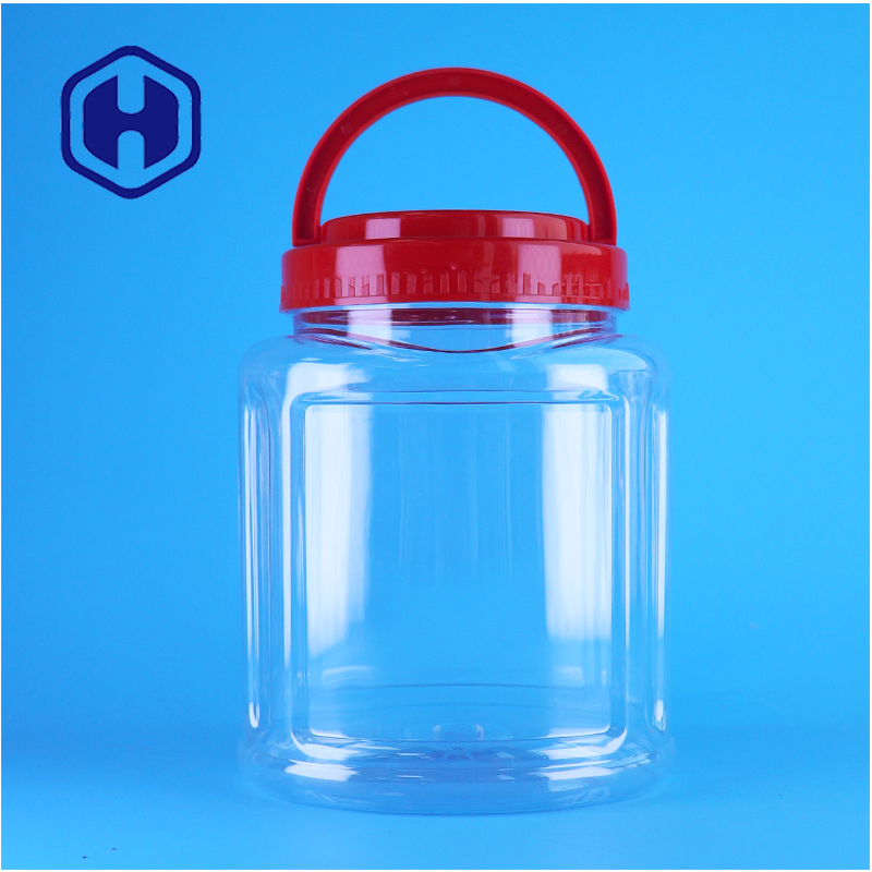Τροφική ποιότητα Διαφανές PET Nut Αποθήκευση Jar Handle Κάλυψη κατασκευαστής Για Αμυγδαλώνα Αραβόσιτο Καζού συσκευασία