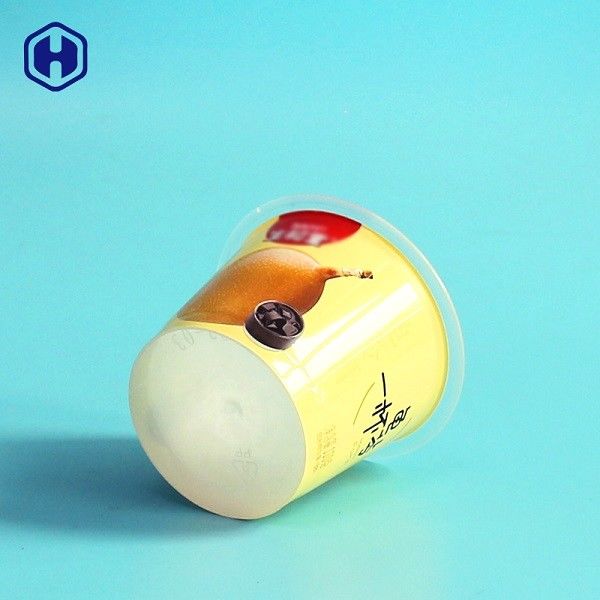 Φρούτων χυμού IML φλυτζανιών φύλλων αλουμινίου τοπ υγρό διαρροών φλυτζάνι γιαουρτιού απόδειξης ζωηρόχρωμο κενό