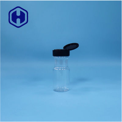 Διαφανές πλαστικό μπαχαρικό αλάτι μαύρο πιπέρι σκόνη βασιλικό PET βάζο Flip Top Cap