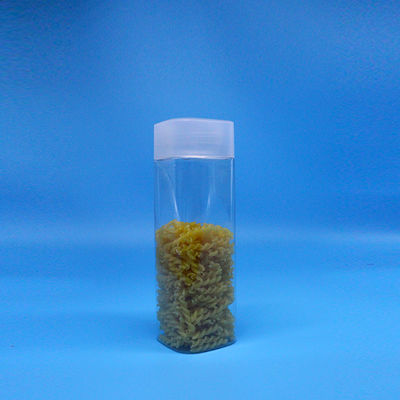 Ευρύ στόμα 600 ml Snack Food Candy Διαφανή τετραγωνικά PET πλαστικά βάζα επίπεδα καπάκια