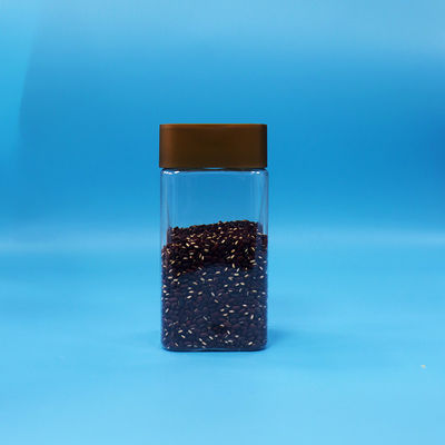 Διαφανές μπισκότα τροφή γλυκά τροφική ποιότητα PET τετραγωνικά πλαστικά δοχεία αποθήκευσης καπάκια βίδας