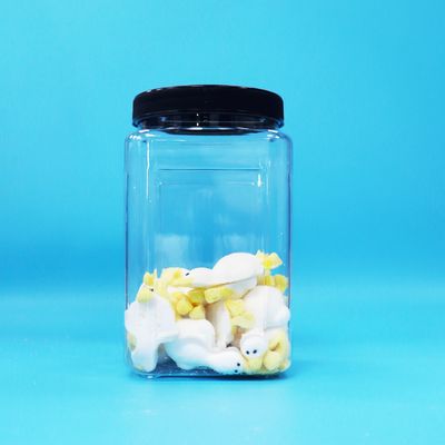 Πλαστικές φιάλες διαφανούς πλαστικού PET με τετράγωνο σχήμα