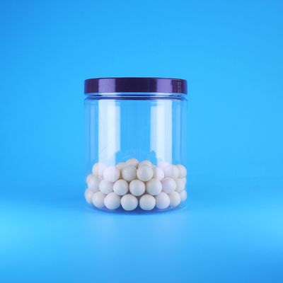 Διαφανή πλαστικά βάζα PET ψηλά στρογγυλά αεροστεγή για τρόφιμα, για γλυκά και ξηρά τρόφιμα, με βιδωτό επίπεδο καπάκι