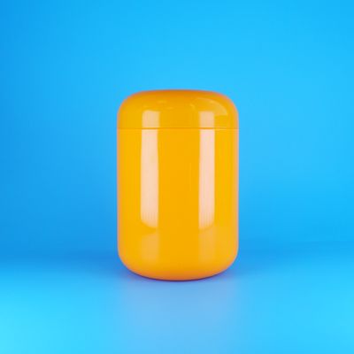 Αεροστεγή Πορτοκαλί Στρογγυλά Πλαστικά PET Δοχεία για Μπισκότα, Μαλλί της Γριάς, Βίδωμα, Πορτοκαλί Καπάκι