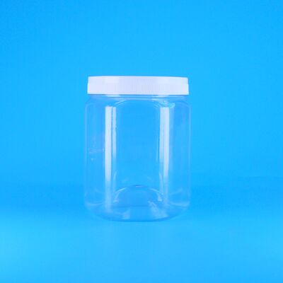 Εξαγωνικό σχήμα Διαφανές πλαστικό PET για μπισκότα, πεκάν, αποξηραμένες τηγανιτές πατάτες, δοχείο, λευκό επίπεδο καπάκι