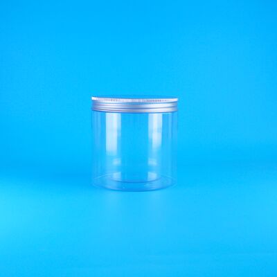 Κύλινδρο Εύκολο ανοιχτό καπάκι Τρόφιμα Καφέ Καραμέλες Μπισκότα Τσάι Ροζ Πλαστικό Διαφανές βάζο PET