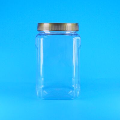 ΠΕΤ τετραγωνικό σχήμα διαφανές Καφέ Κεπάκι πλαστικό Τροφικά μπισκότα Αμύγδαλο