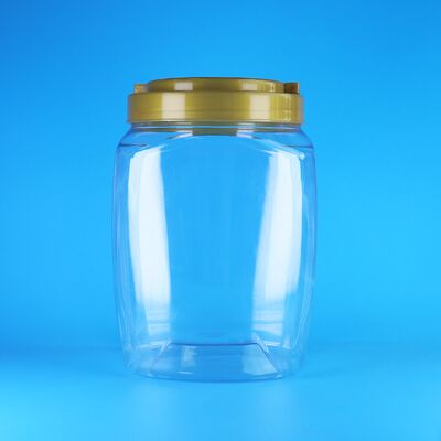 Διαφανές τετράγωνο χερούλι επίπεδο καπάκι πλαστικό PET γλυκά μπισκότα στεγνό φαγητό βρέφη μπουκάλια τροφή