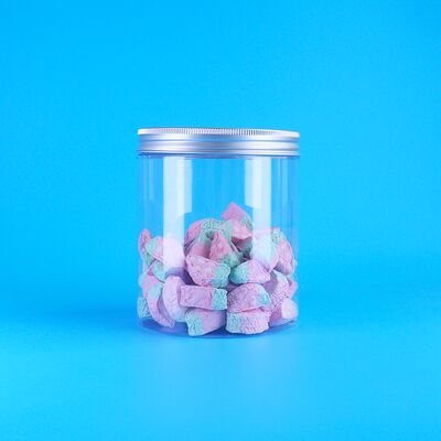 Διαυγές πλαστικό PET στρογγυλό βάζο δαμάσκηνα καραμέλες σκιτλς φρούτα ζελέ μουνγκ φασόλια κέικ βίδα κάλυμμα