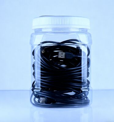 Καλά Σφραγισμένο Πλαστικό PET Τετράγωνο Σχήμα Διαφανές Βάζο Γέμιση Κινέζικου Γιαμ Κέικ Μπισκότου Βιδωτό Καπάκι