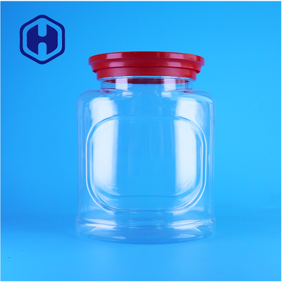 Τροφική ποιότητα Διαφανές βίδα κάλυμμα PET Custom Jar για κατοικίδια τροφή Κέικ ξηρά φρούτα συσκευασία τροφίμων
